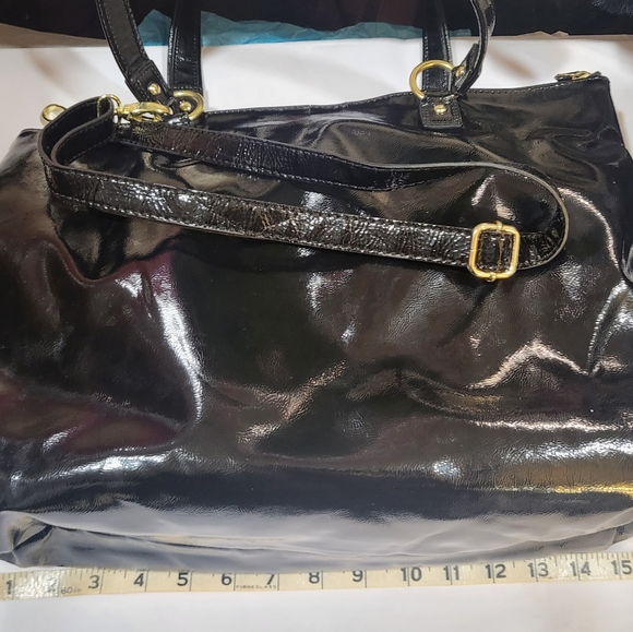 Leather Coach F20004 Poppy Daisy Patent Leather XL Tote Bag & Matching Wallet - Picture 3 of 8